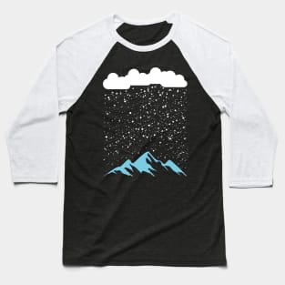 Heavy Snowfall Winter Mountain Landscape Blizzard Snowfall Lover Baseball T-Shirt